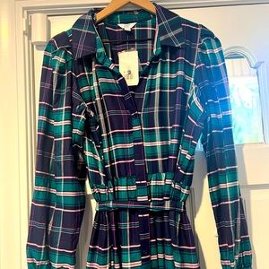 Crown and Ivy Plaid Maxi dress size large NWT!!